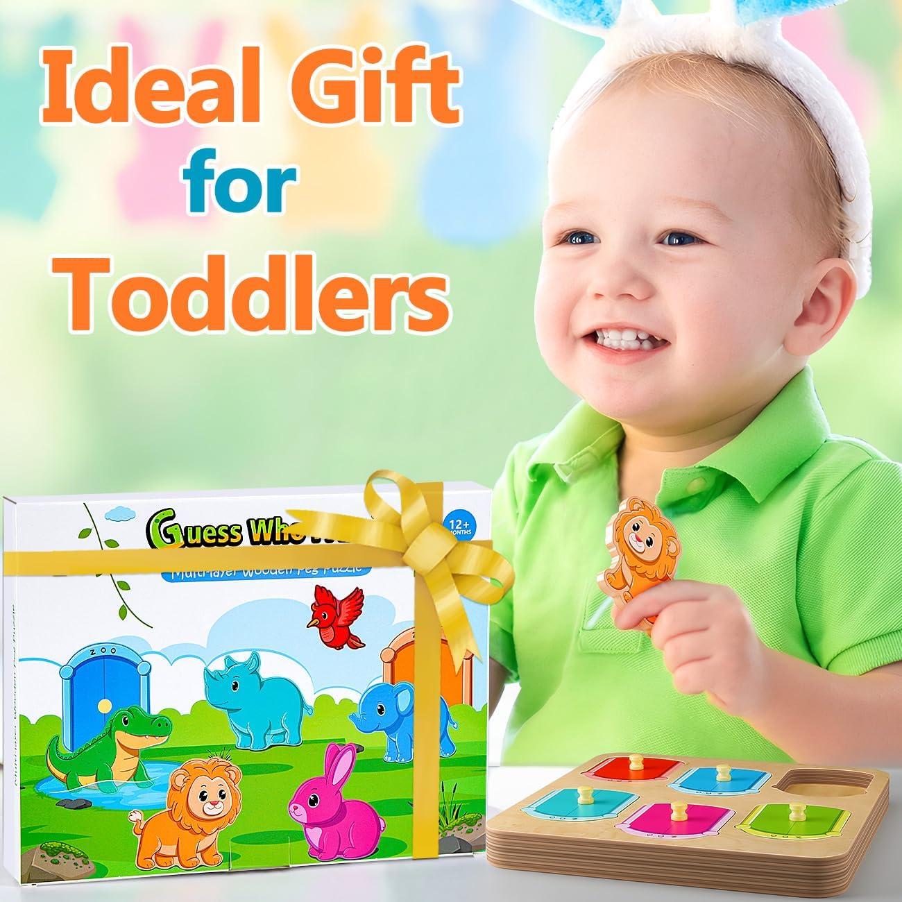 Rompecabezas de Madera EDUJOY para Niños 1-3 Años - Animales