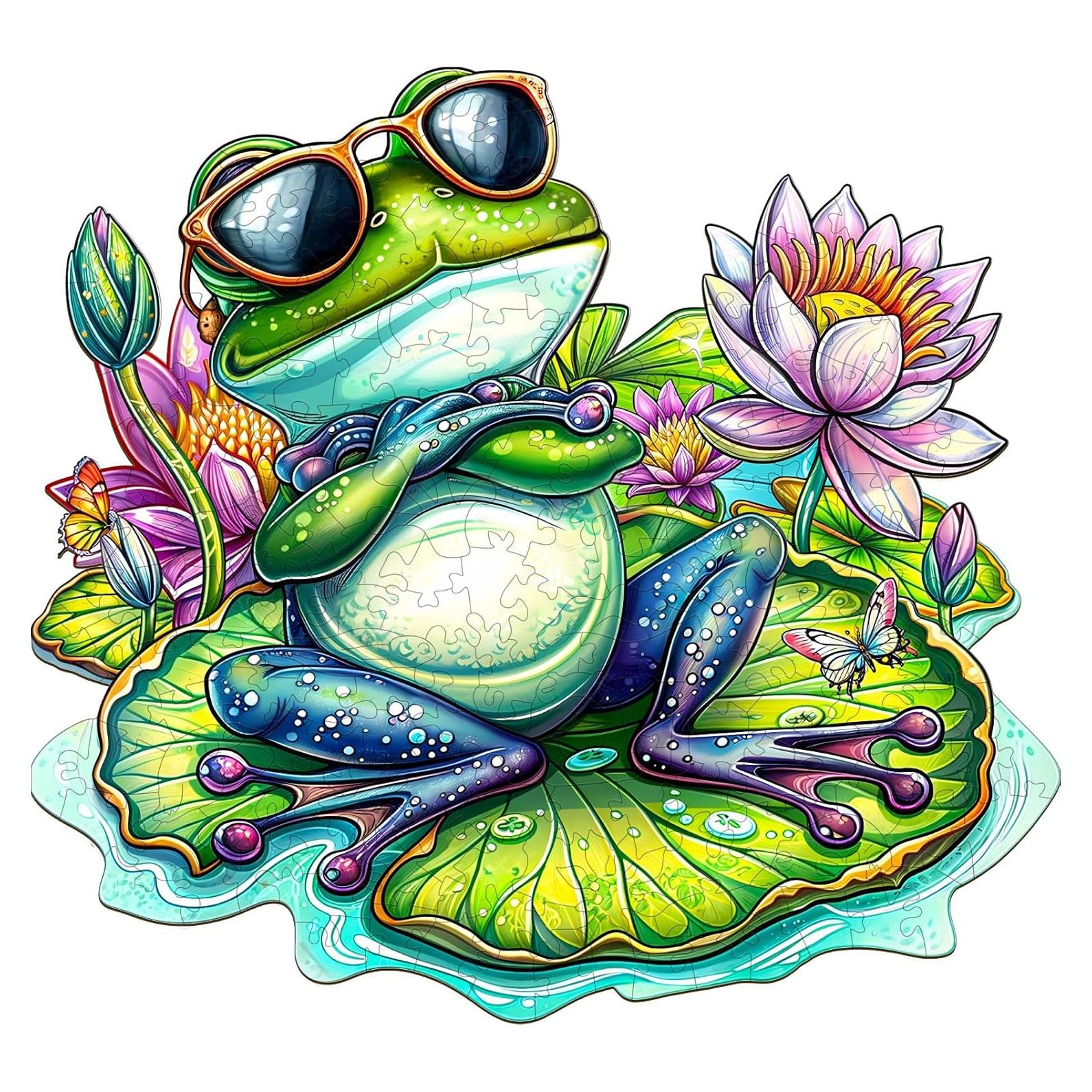 Rompecabezas de Madera Jigfoxy Rana 90 Piezas 21.6x19.8cm