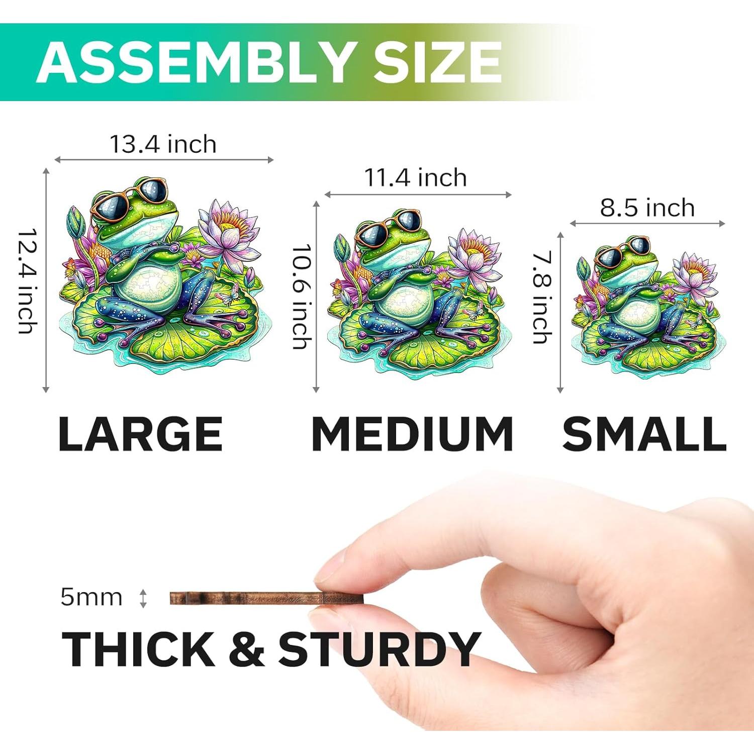 Rompecabezas de Madera Jigfoxy Rana 90 Piezas 21.6x19.8cm