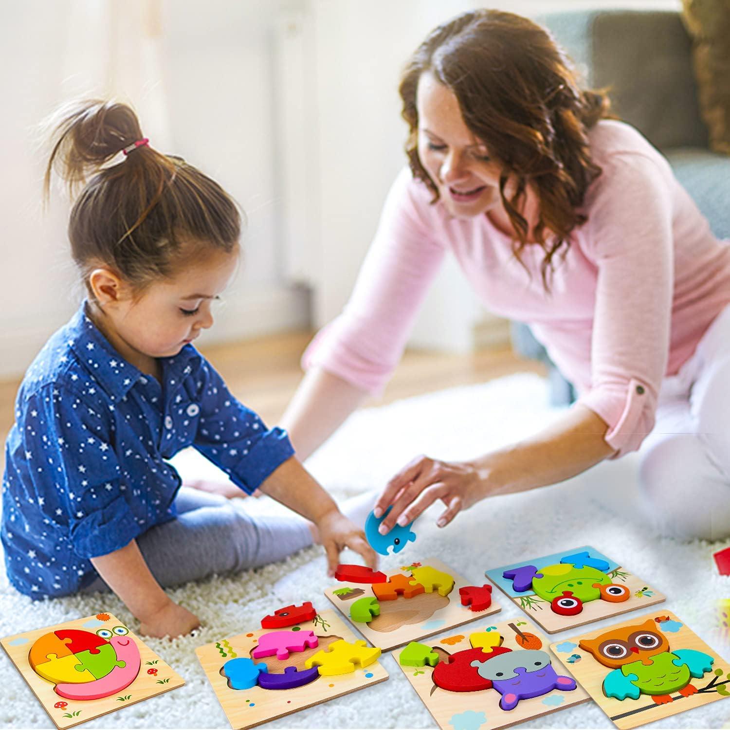 Rompecabezas de Madera SKYFIELD para Niños 1-3 Años - 6 Animales