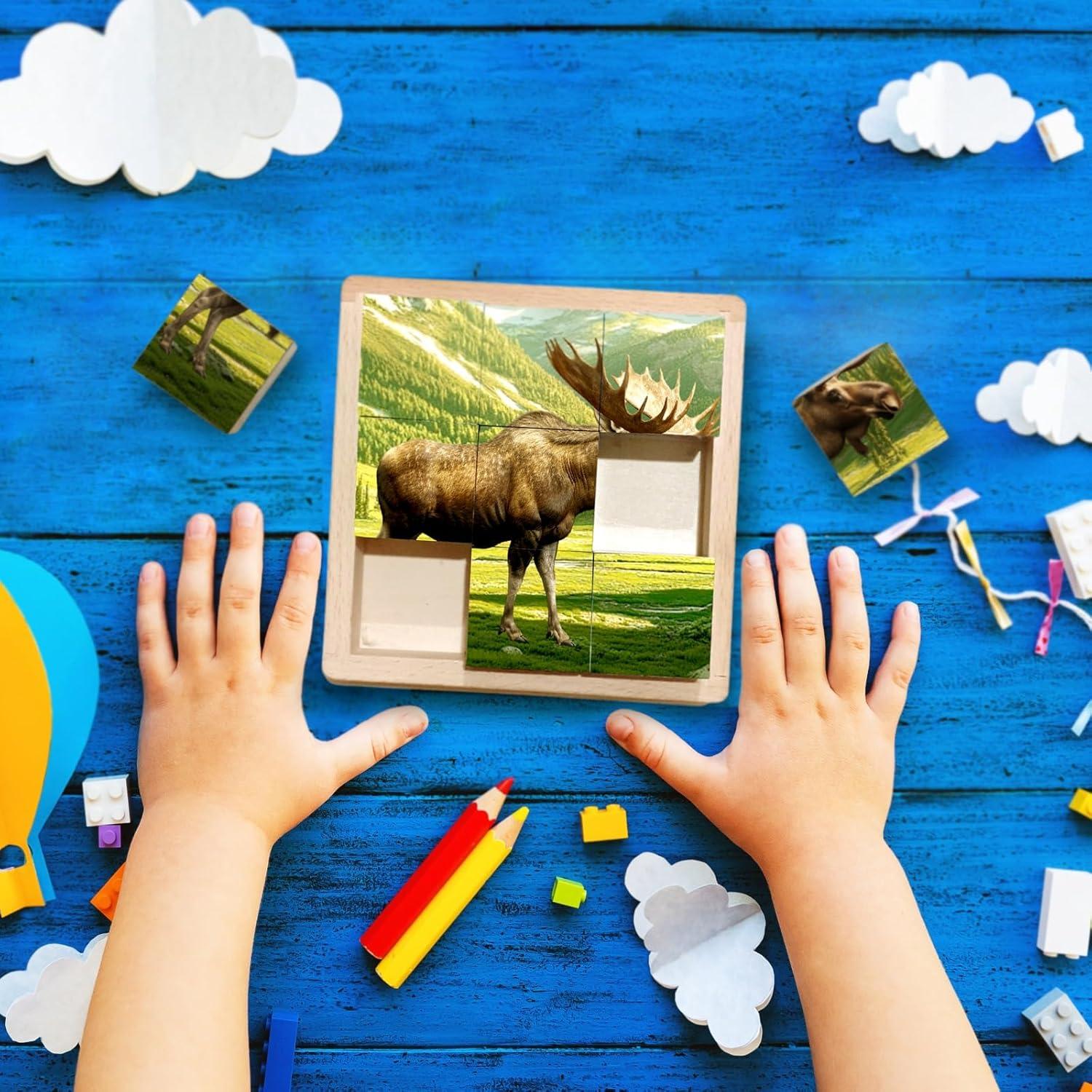 Rompecabezas de Madera Montessori Animales Nativos 6 en 1