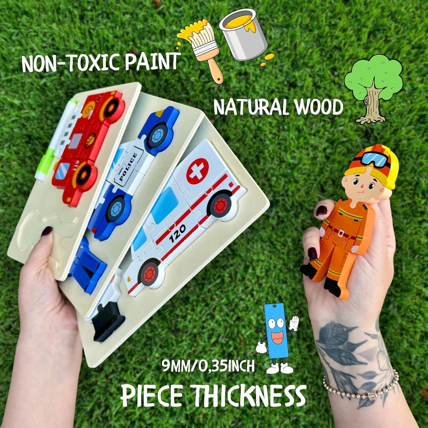 Rompecabezas de Madera Master Leon para Niños 3-5 Años - 3 Temas