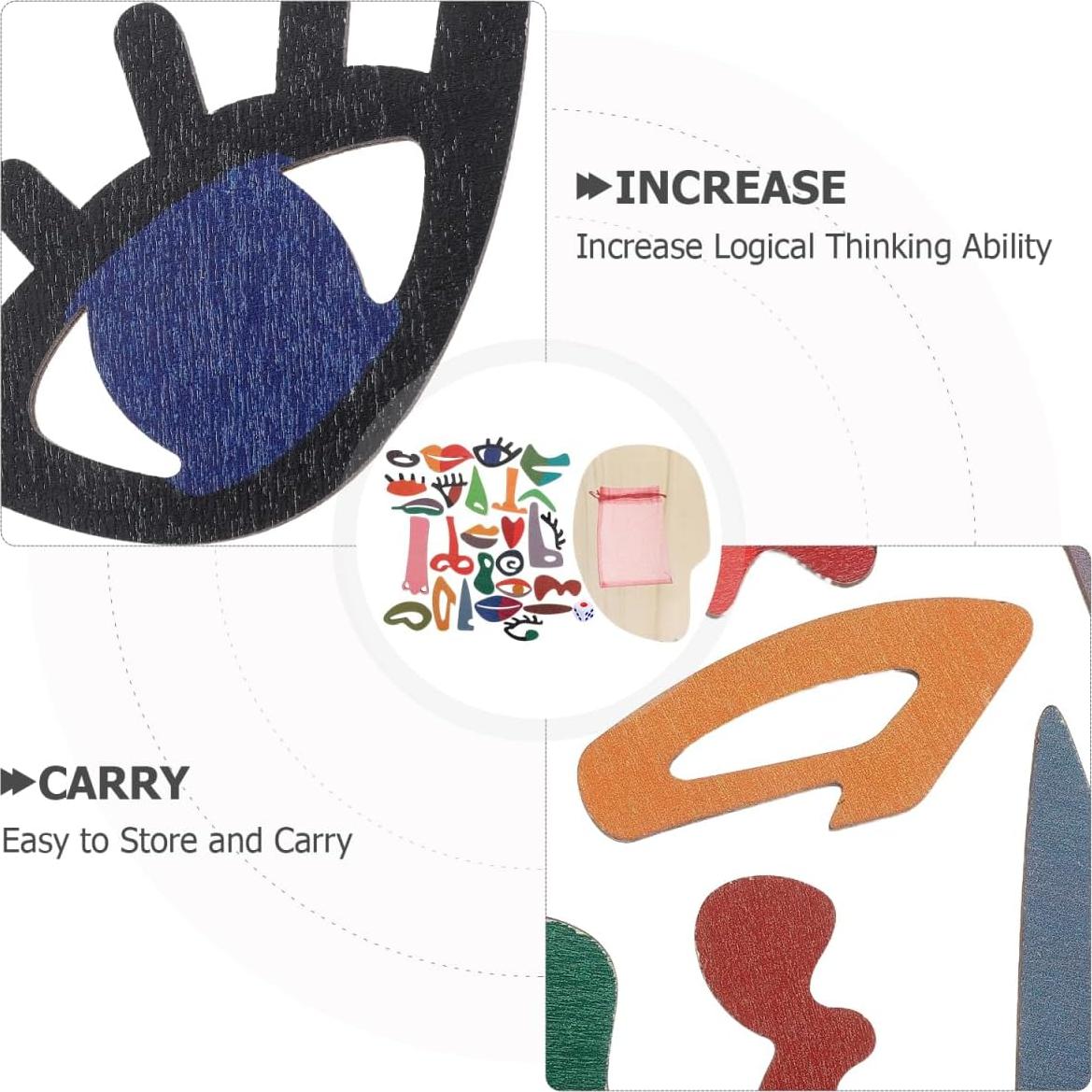 Rompecabezas de Cara Montessori TOYANDONA 26 Piezas Madera