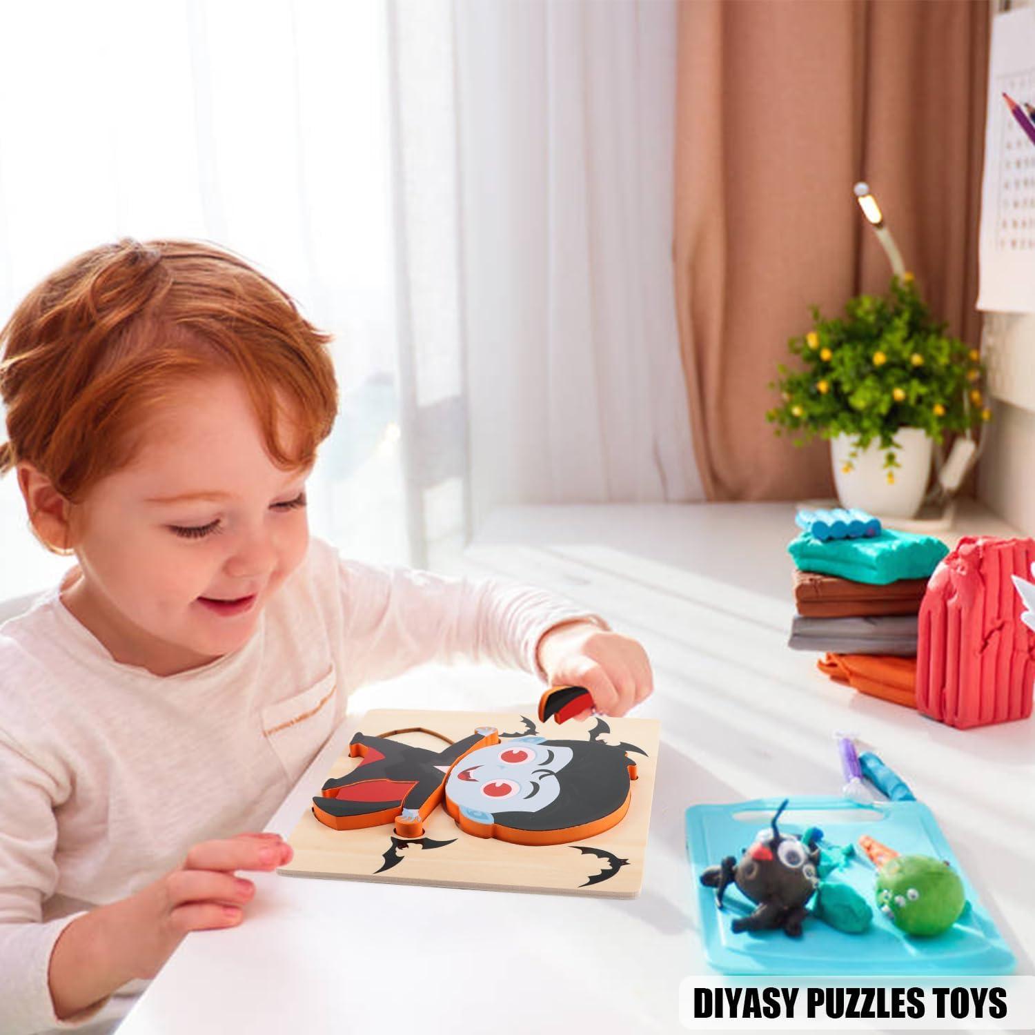 Rompecabezas de Madera Halloween DIYASY - 4 Conjuntos Educativos