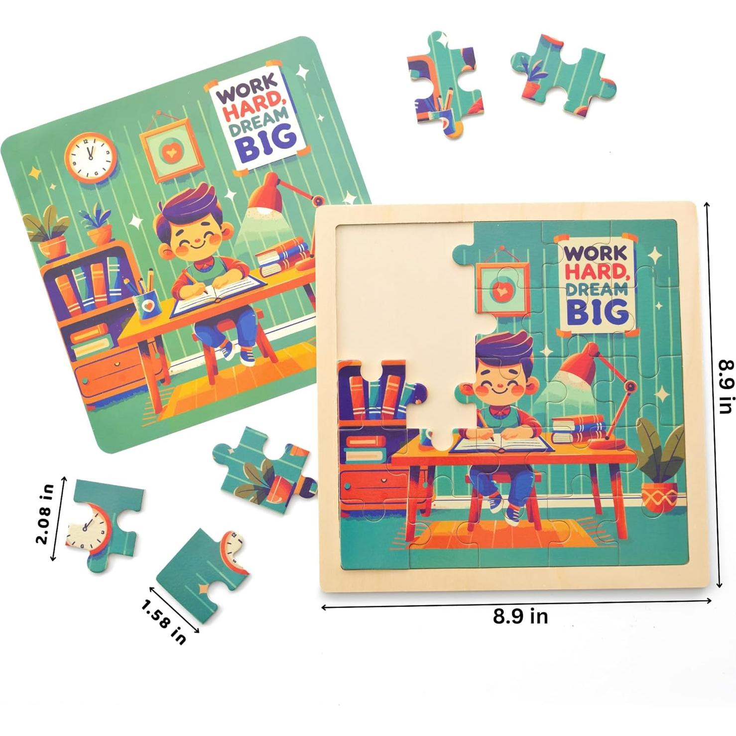 Set de 6 Rompecabezas de Madera Educativos Zeitholz - 25 Piezas