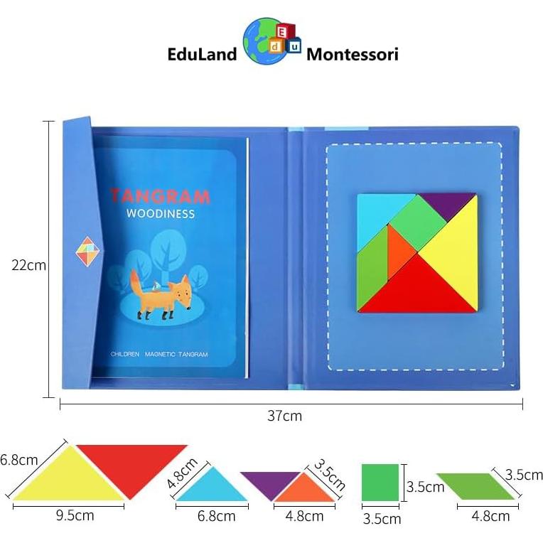 Rompecabezas Magnético de Tangram Eduland Montessori 21.8x17.3cm