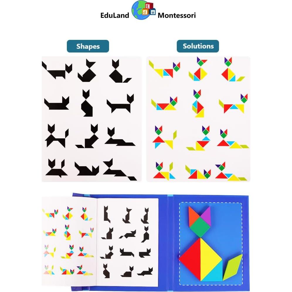 Rompecabezas Magnético de Tangram Eduland Montessori 21.8x17.3cm