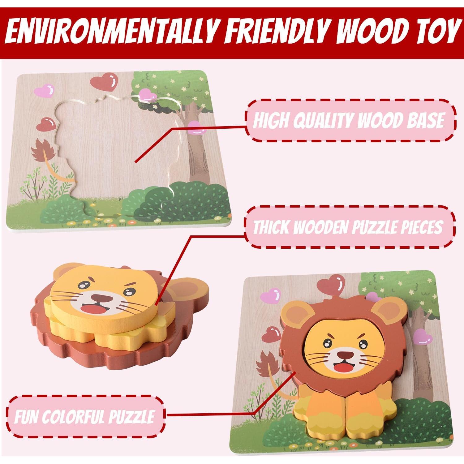 6 Rompecabezas de Madera San Valentín YIYEE para Niños