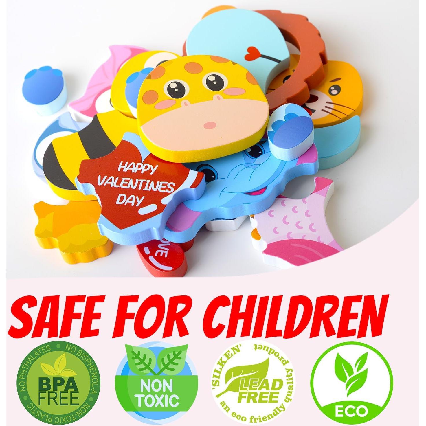 6 Rompecabezas de Madera San Valentín YIYEE para Niños