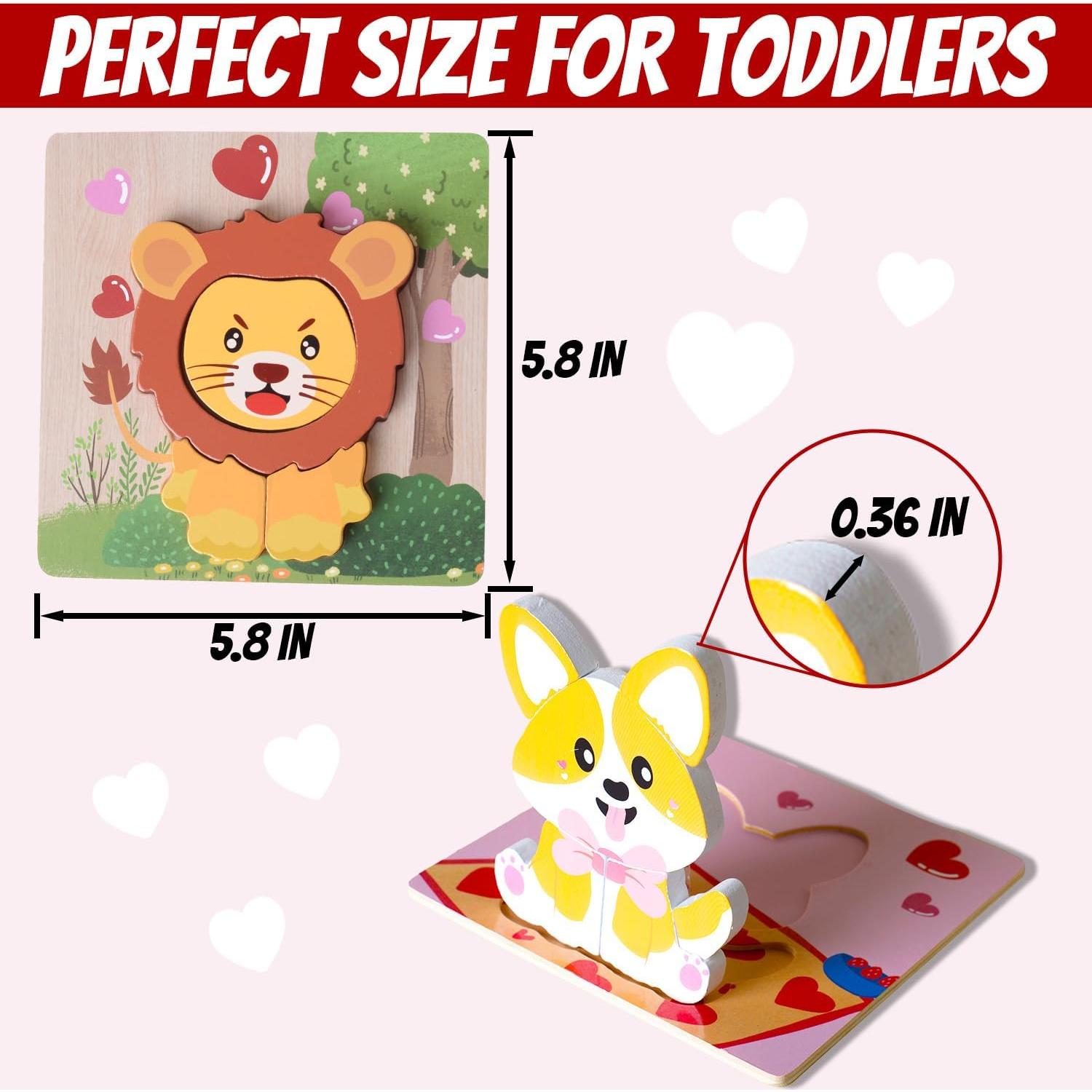 6 Rompecabezas de Madera San Valentín YIYEE para Niños