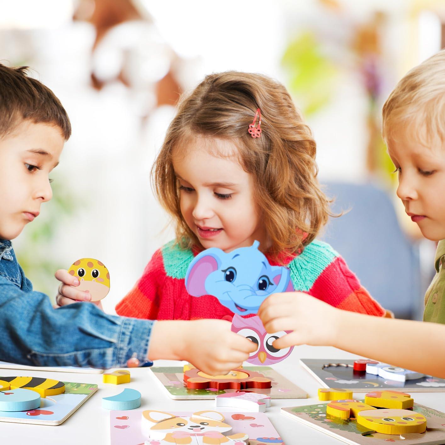 6 Rompecabezas de Madera San Valentín YIYEE para Niños