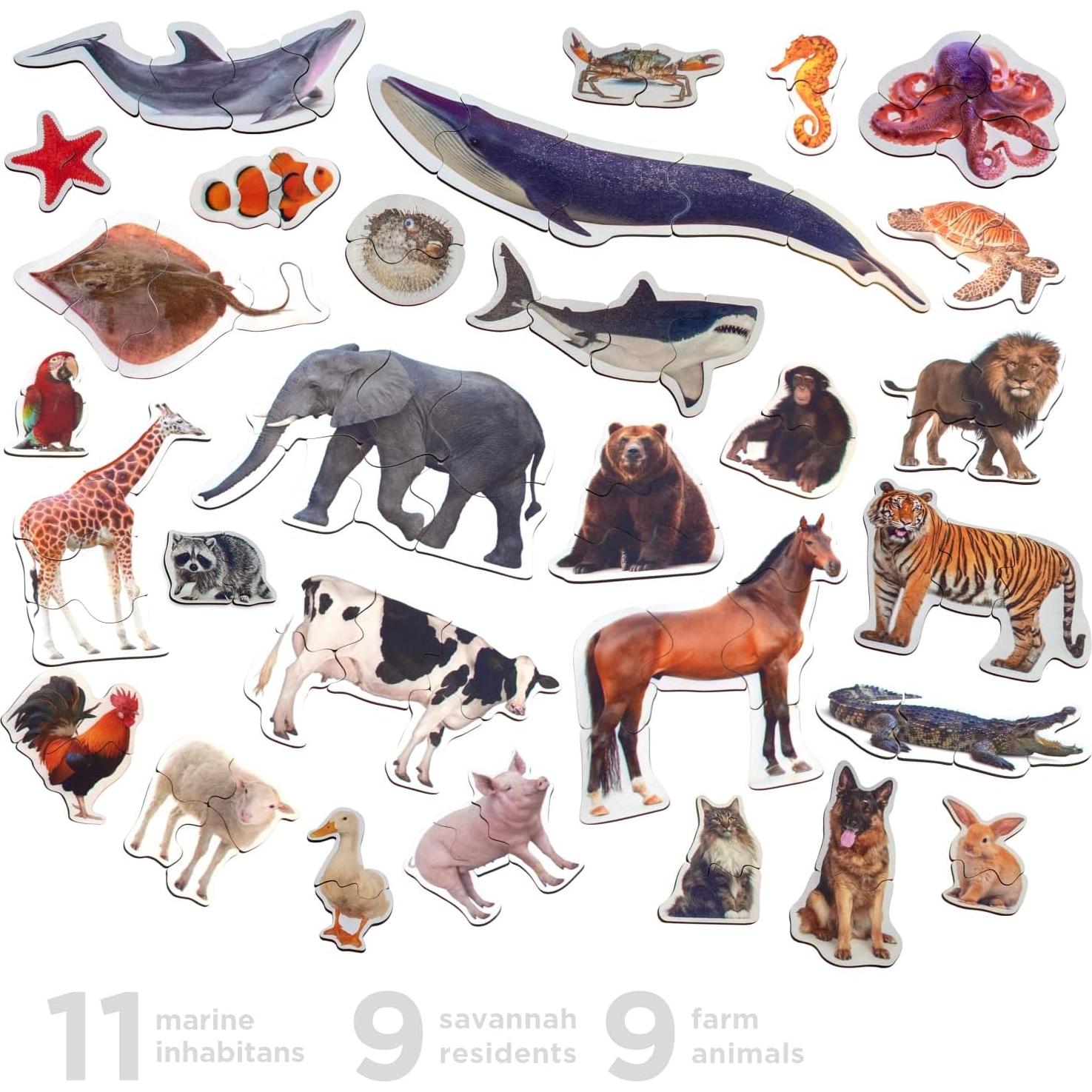 Rompecabezas de Madera Ulanik 29 Animales para Niños 3-5 Años