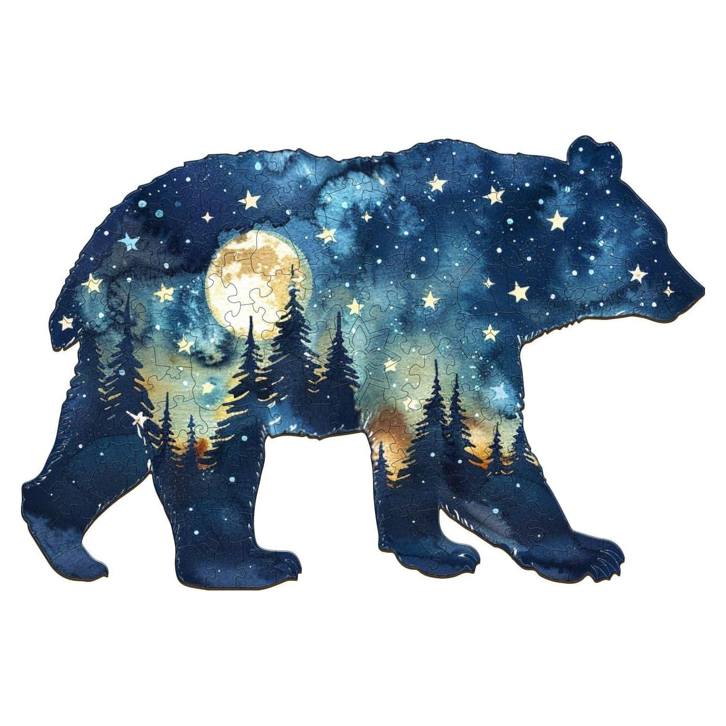 Rompecabezas de Madera Jigfoxy Oso Astral 145 Piezas 30.99x20.57cm