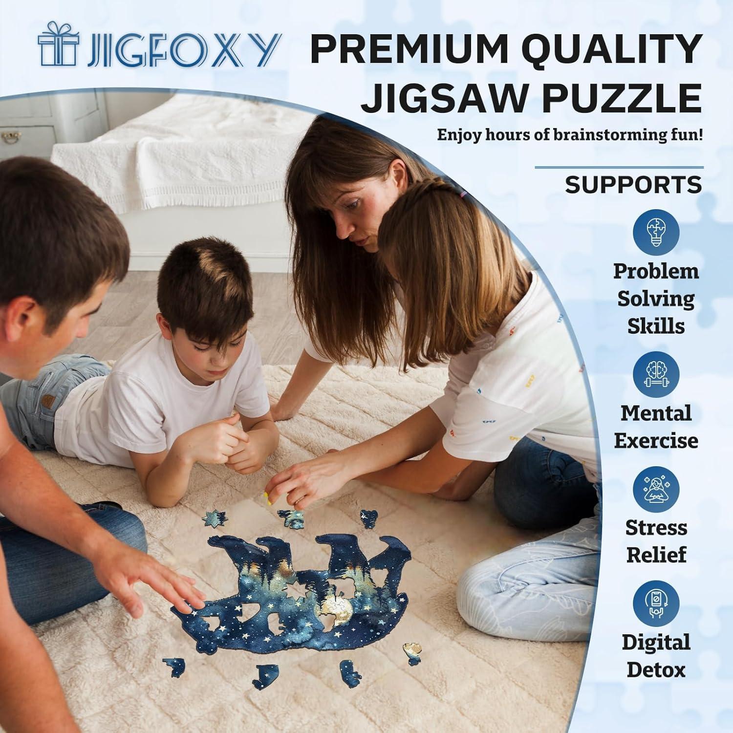 Rompecabezas de Madera Jigfoxy Oso Astral 145 Piezas 30.99x20.57cm