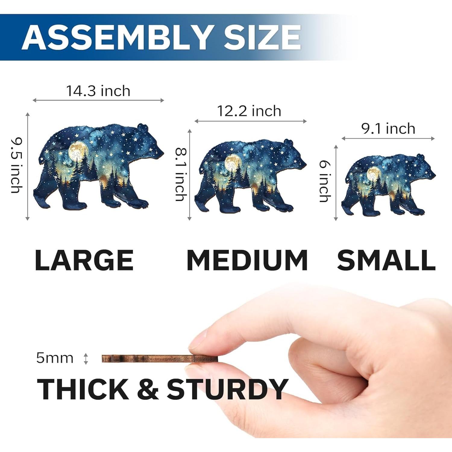 Rompecabezas de Madera Jigfoxy Oso Astral 145 Piezas 30.99x20.57cm