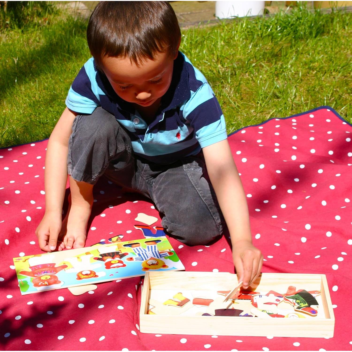 Rompecabezas de Madera TOWO Vestir a la Familia de Osos 72 Piezas