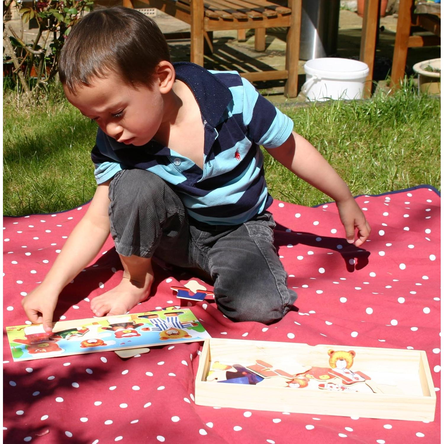 Rompecabezas de Madera TOWO Vestir a la Familia de Osos 72 Piezas