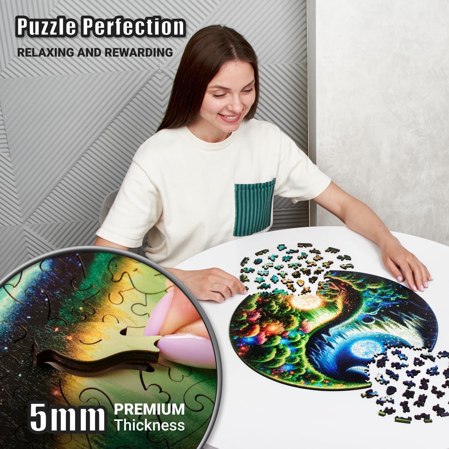 Rompecabezas de Madera LEOGOR XL 500 Piezas Yin Yang 45.7 cm