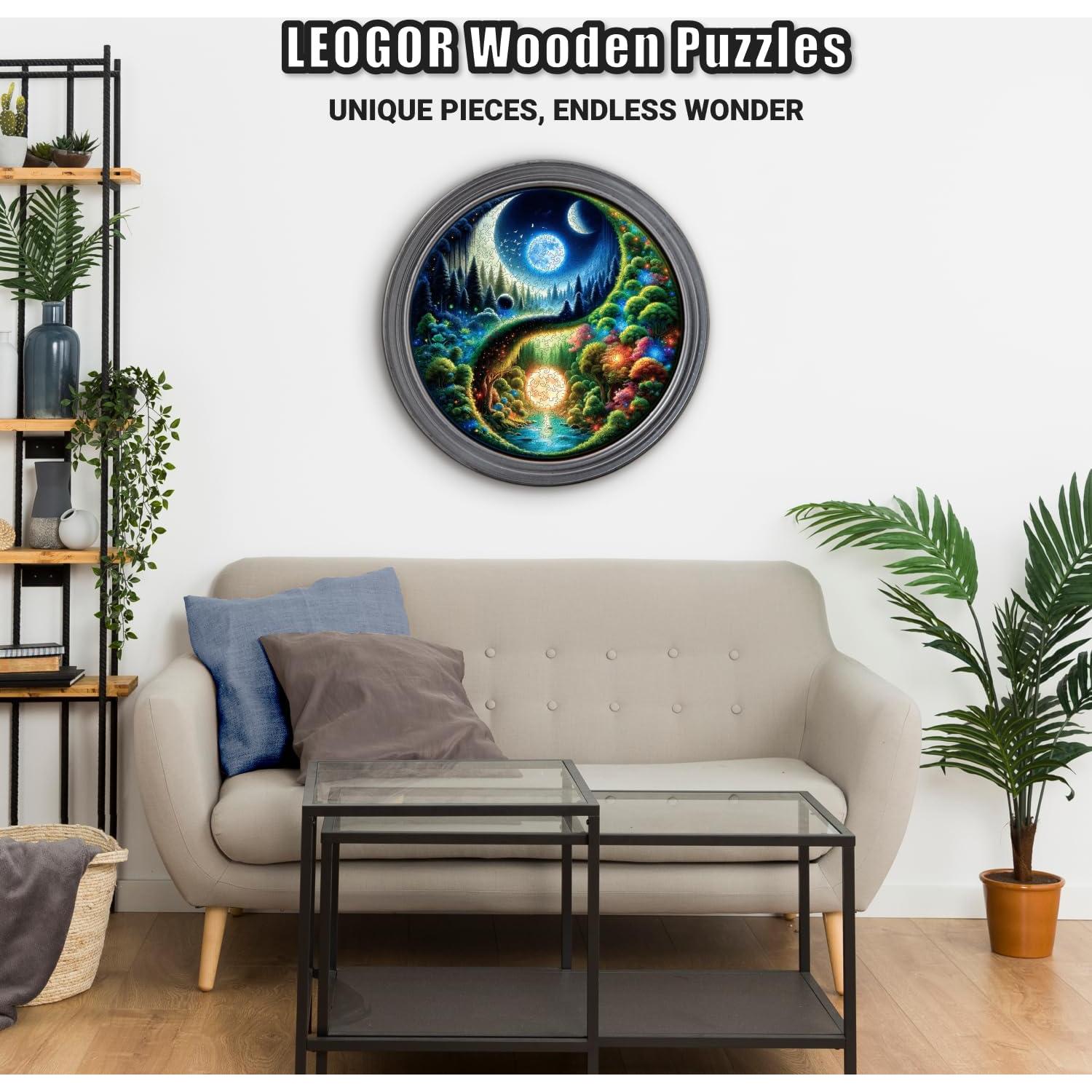 Rompecabezas de Madera LEOGOR XL 500 Piezas Yin Yang 45.7 cm