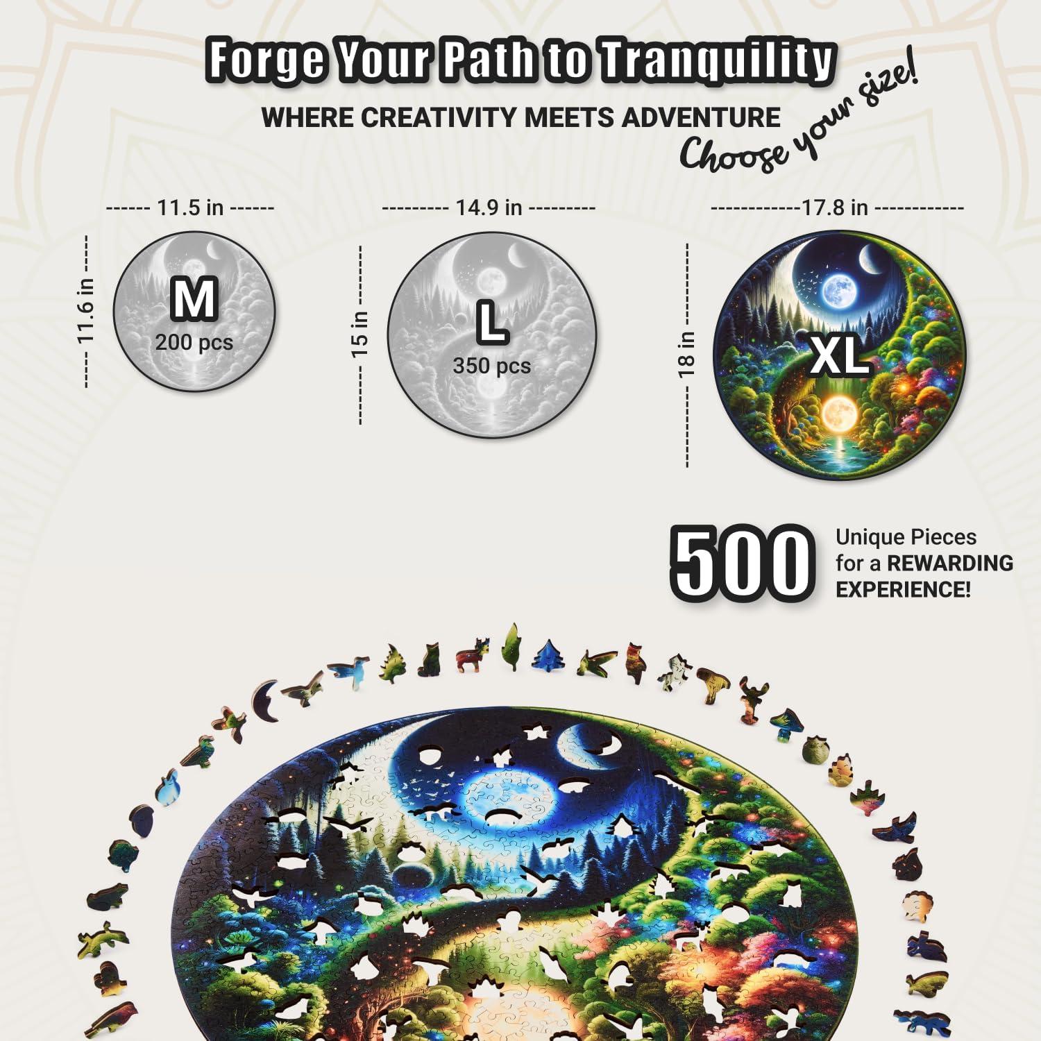 Rompecabezas de Madera LEOGOR XL 500 Piezas Yin Yang 45.7 cm