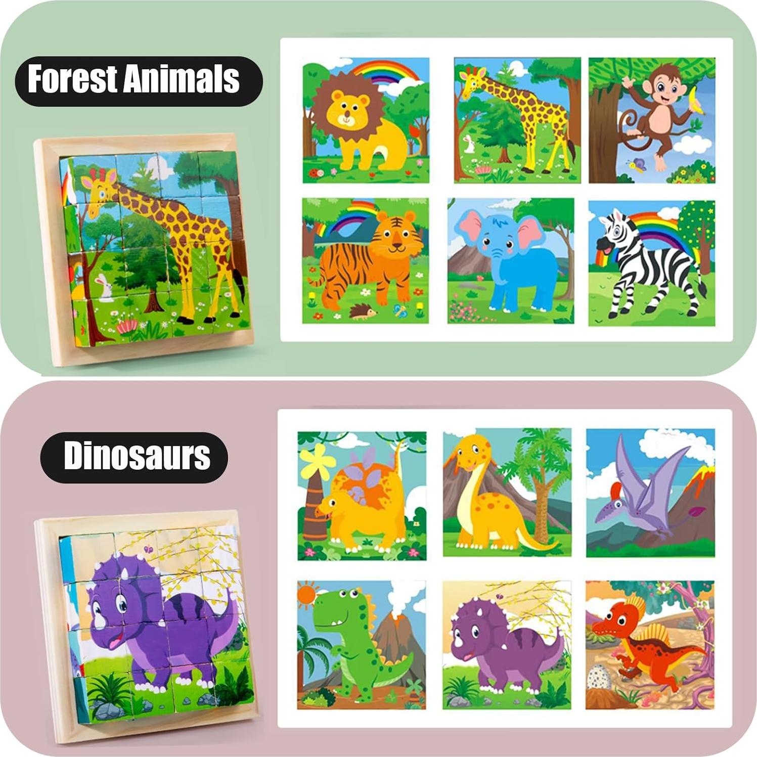 Rompecabezas de Madera Aykzaqe 24 Diseños Educativos 3-6 Años