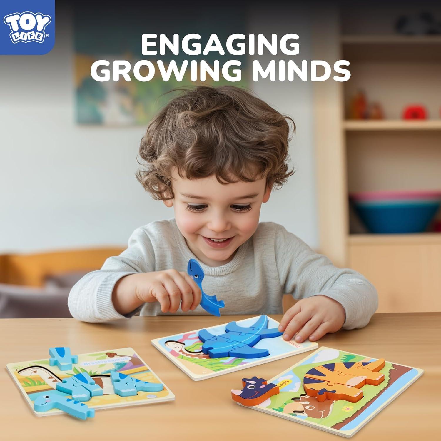 Rompecabezas de Madera Dinosaurios TOY Life 7 Piezas 2-5 Años