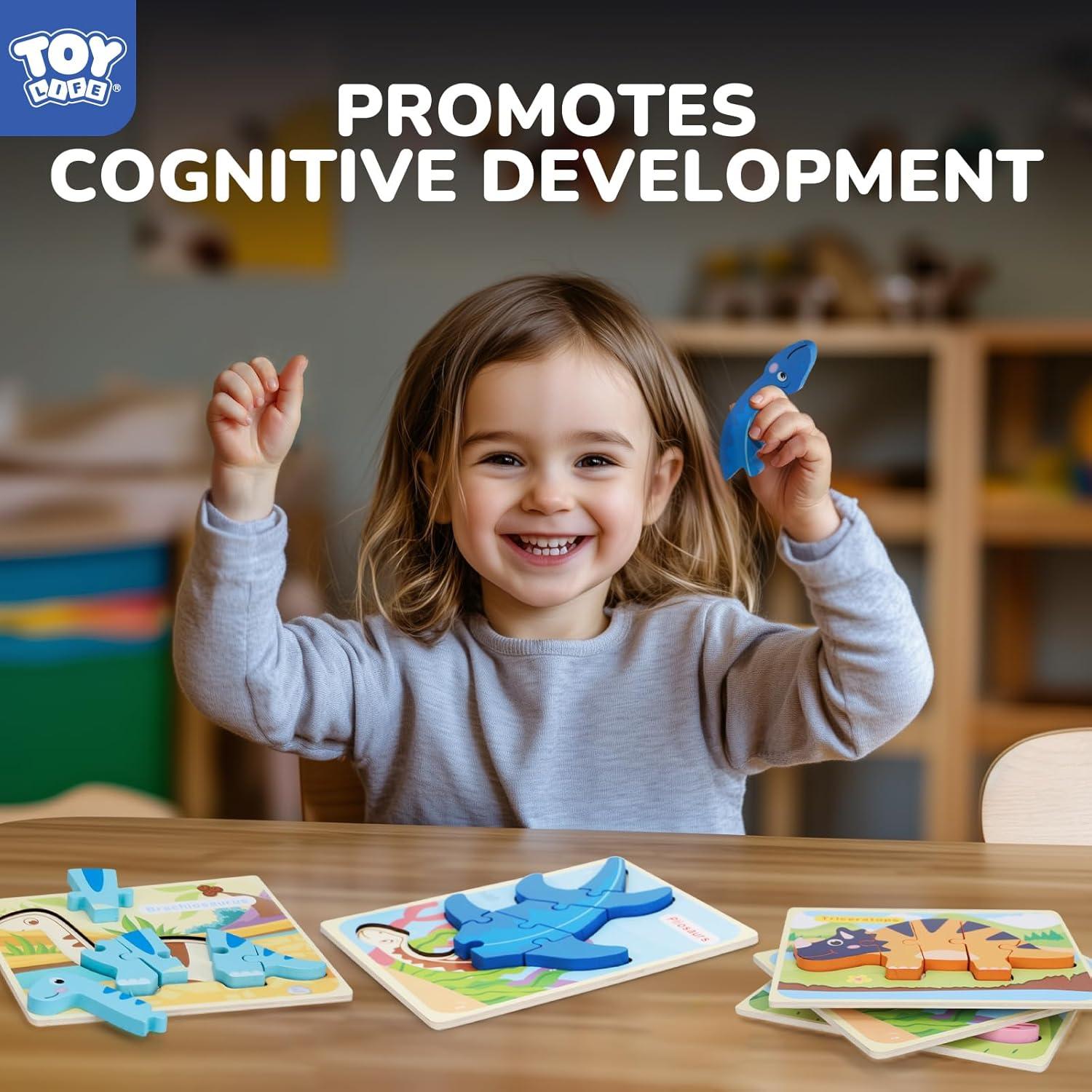 Rompecabezas de Madera Dinosaurios TOY Life 7 Piezas 2-5 Años