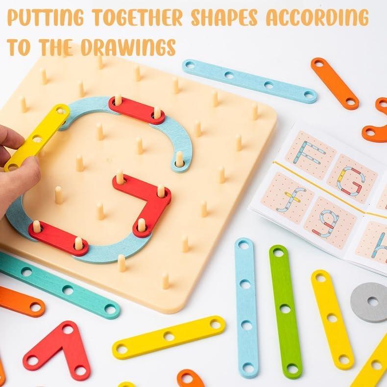 Tablero de Rompecabezas Geométrico de Madera Munyee Hua 30x30cm