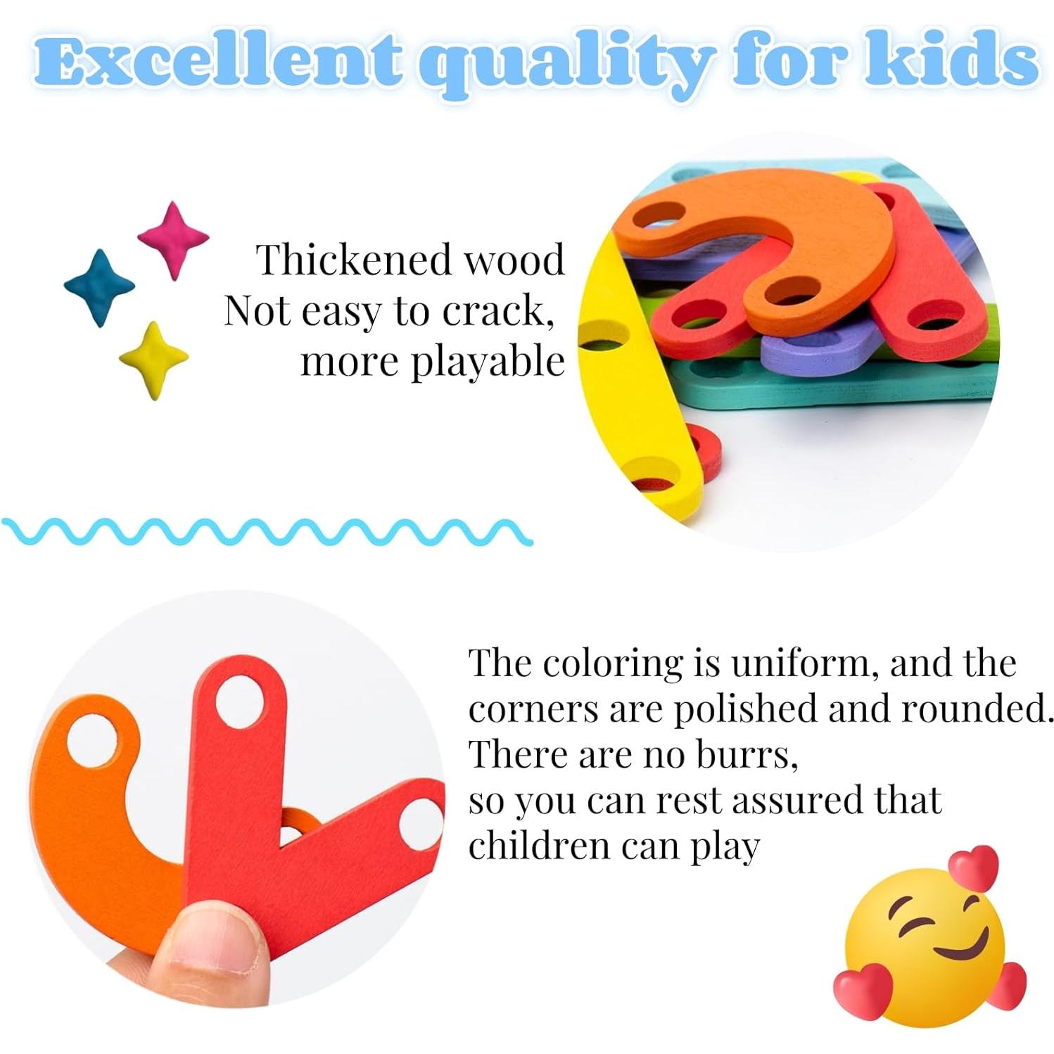 Tablero de Rompecabezas Geométrico de Madera Munyee Hua 30x30cm