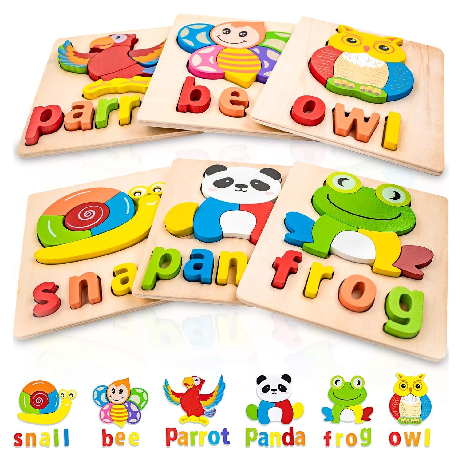 Rompecabezas de Madera Ecológicos BOZE SUPOD para Niños 1-3 Años