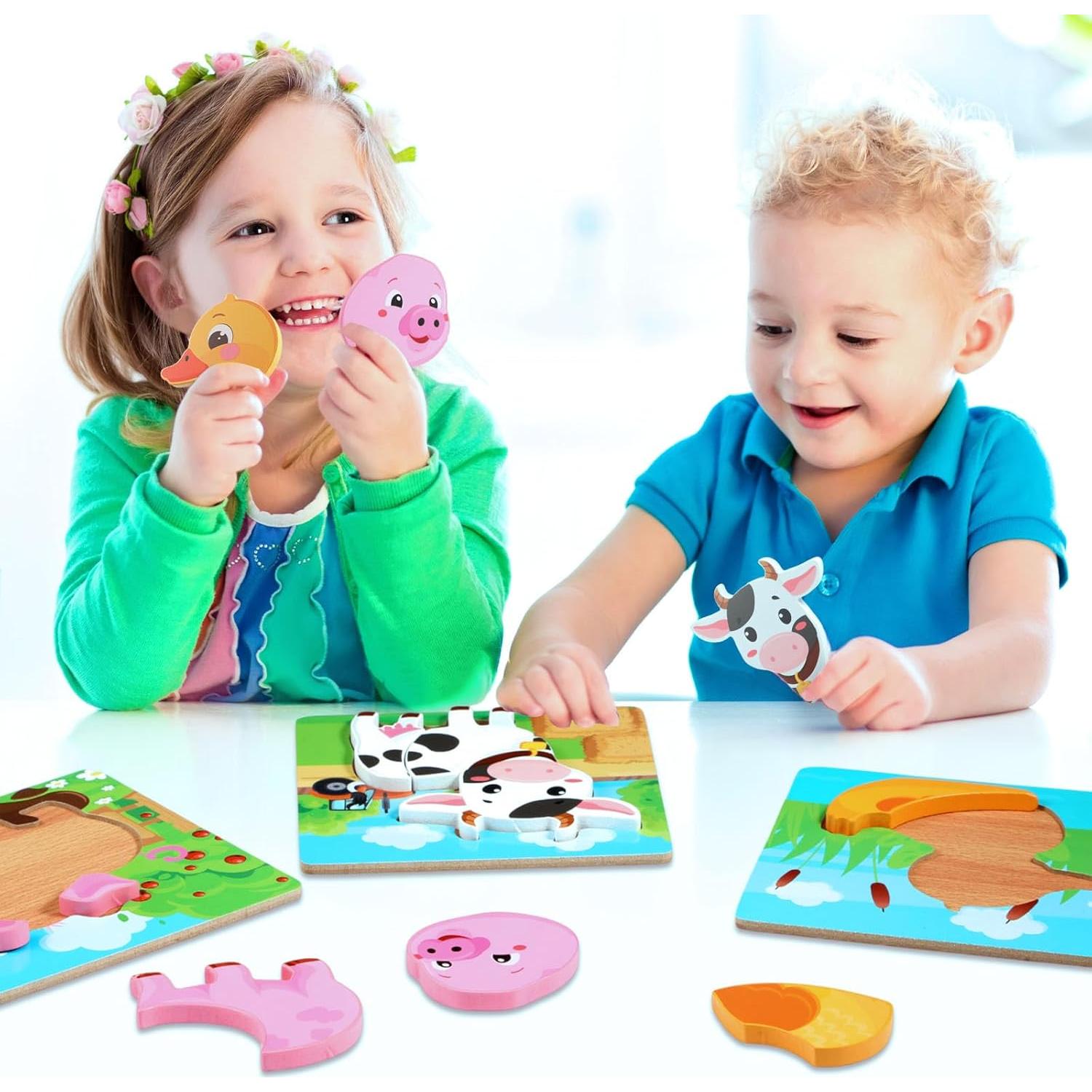 Rompecabezas de Madera Zomiboo Animales de Granja 8 Piezas