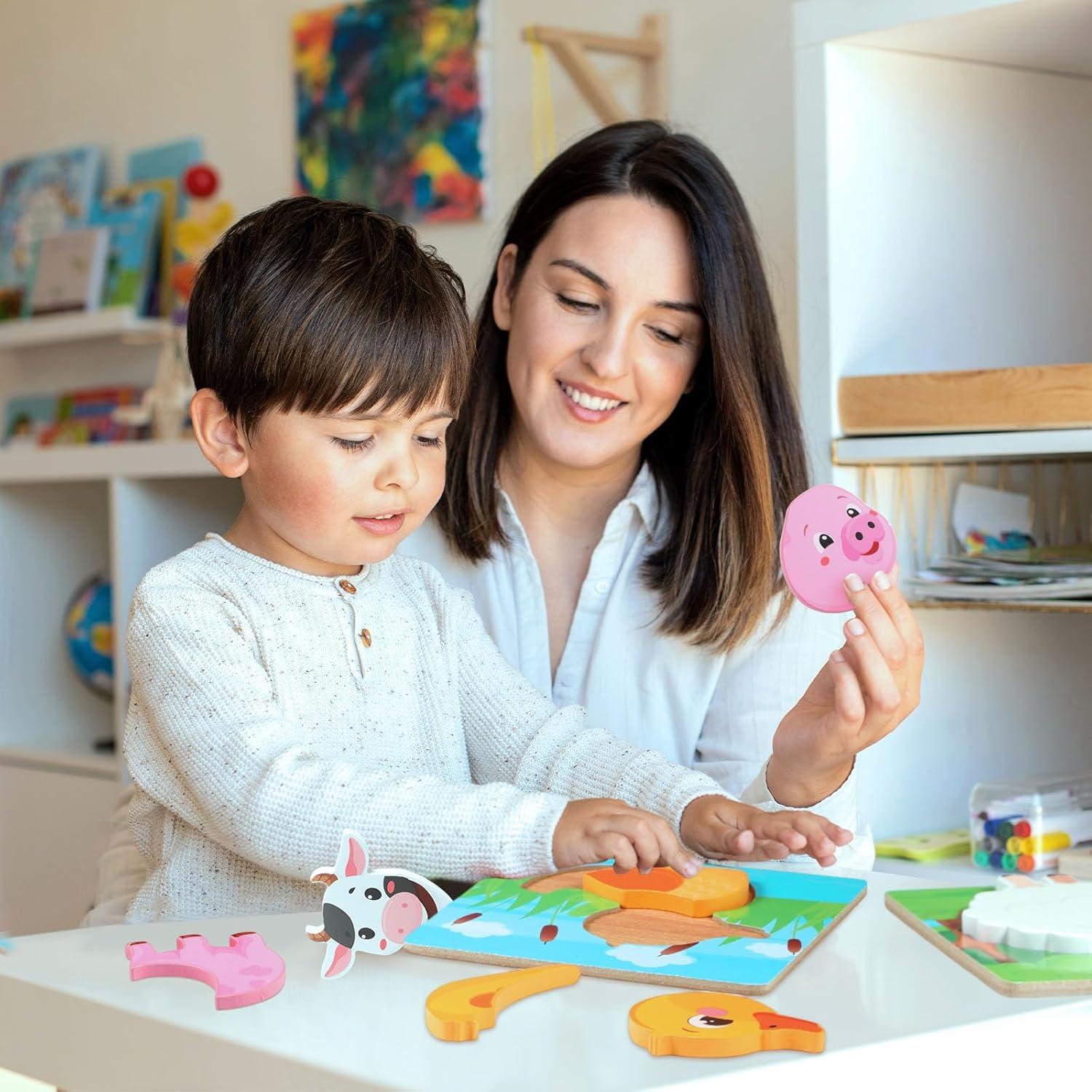 Rompecabezas de Madera Zomiboo Animales de Granja 8 Piezas