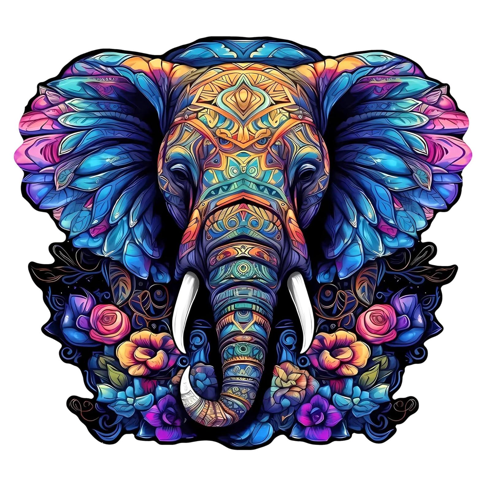 Rompecabezas de Madera IKFUVACT Elefante 259 Piezas 32x29 cm