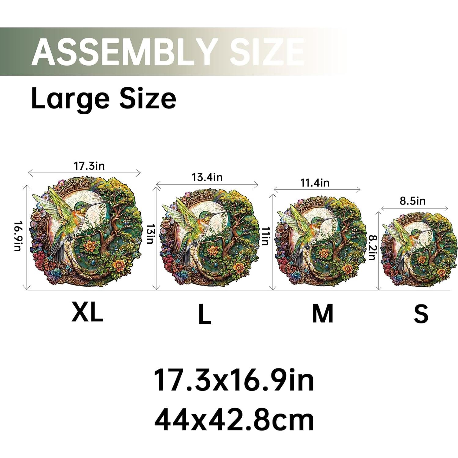 Rompecabezas de Madera Jigfoxy Colibrí Yin Yang 100 Piezas