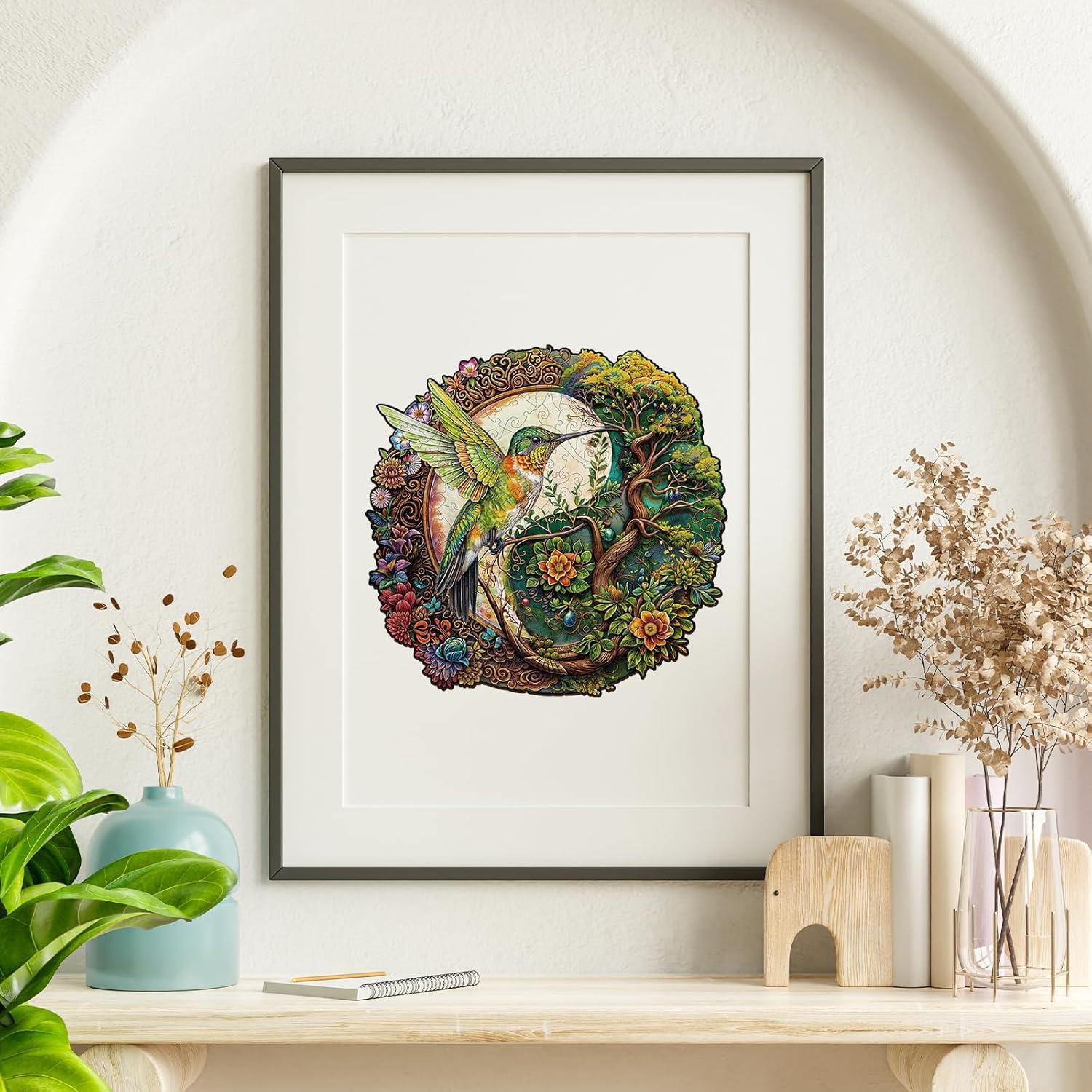 Rompecabezas de Madera Jigfoxy Colibrí Yin Yang 100 Piezas