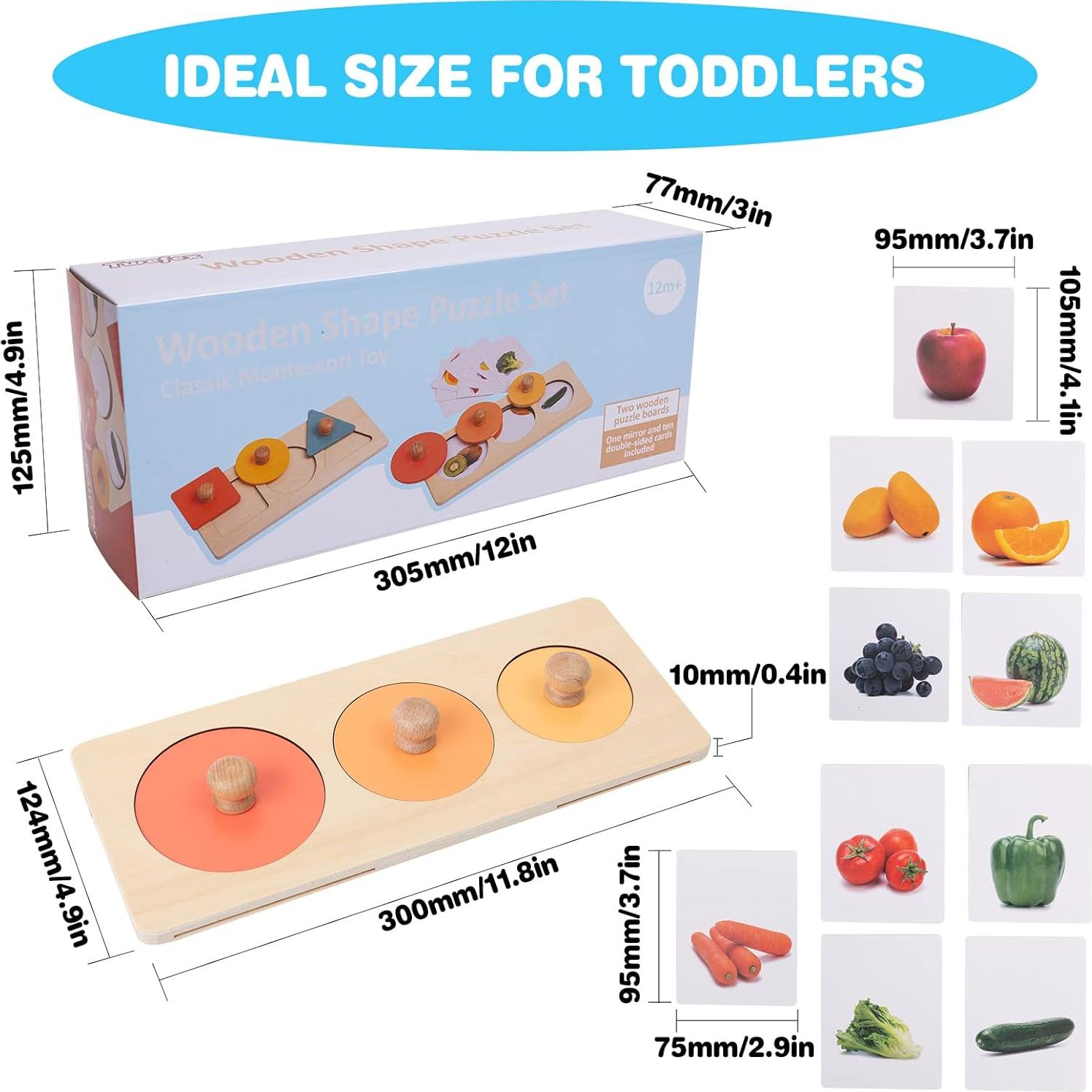 Rompecabezas de Madera Montessori TOYICOME 12-36 Meses