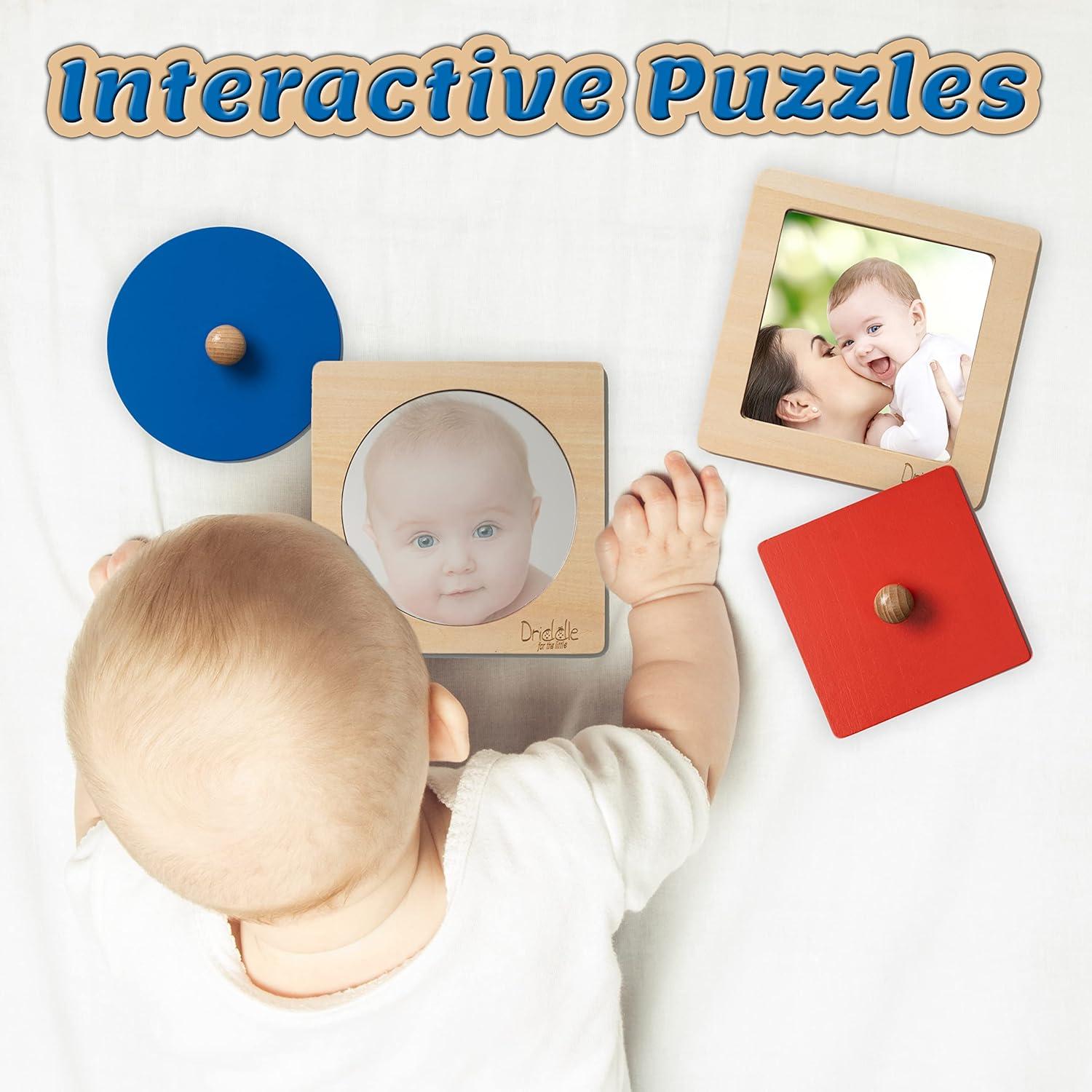 Rompecabezas Montessori Driddle con Espejo y Foto - 2 Formas Jumbo