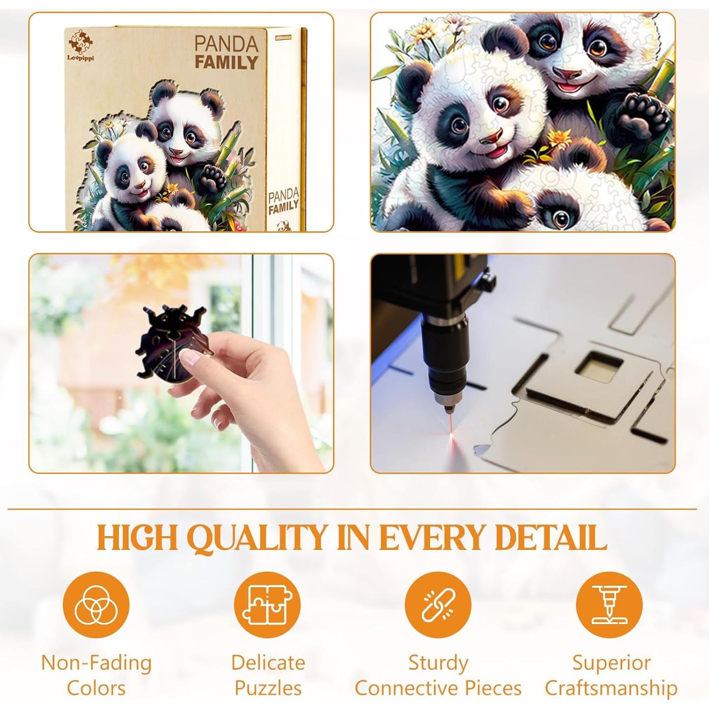 Rompecabezas de Madera Lovpippi Panda 100 Piezas 21.5 cm