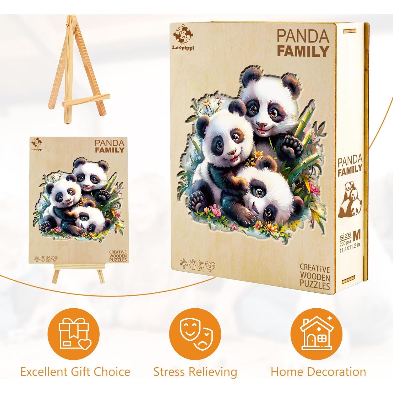 Rompecabezas de Madera Lovpippi Panda 100 Piezas 21.5 cm