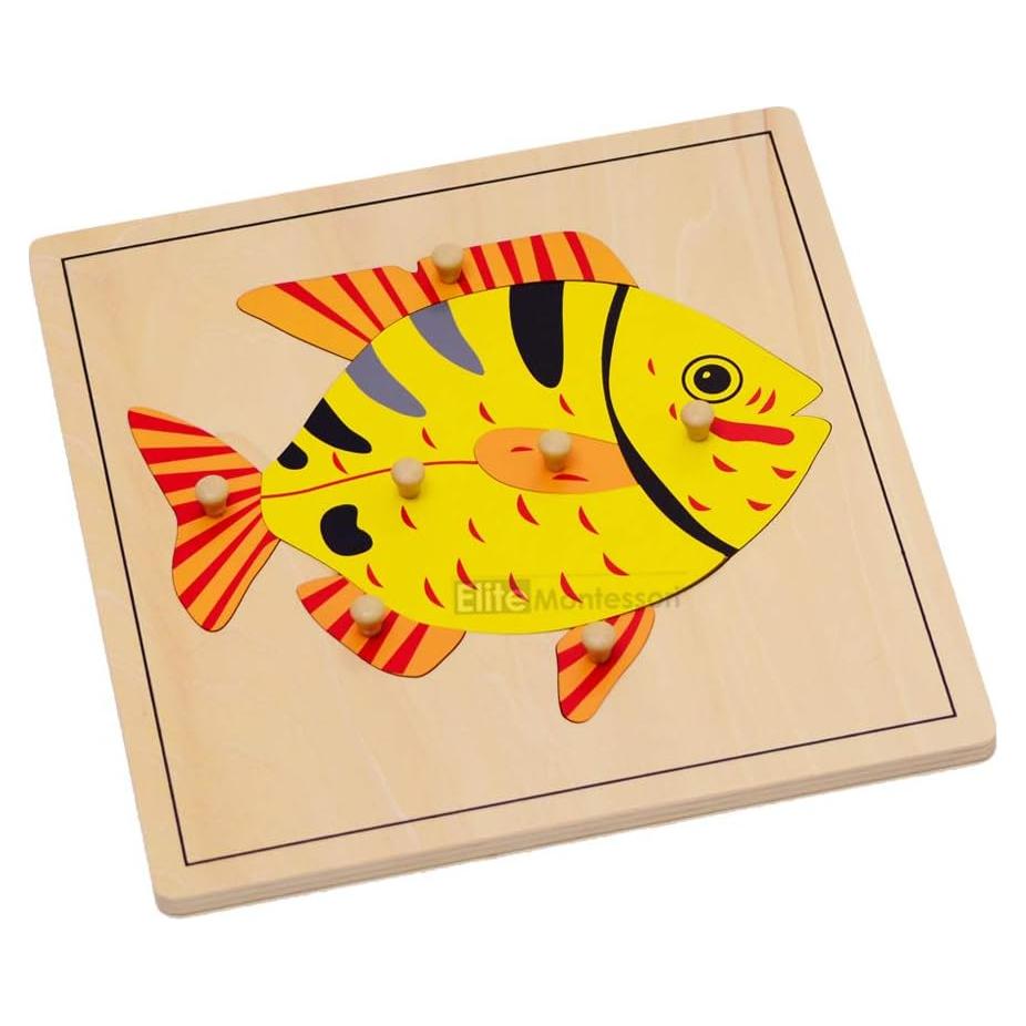Rompecabezas de Pescado Montessori Elite 24x24 cm para Niños