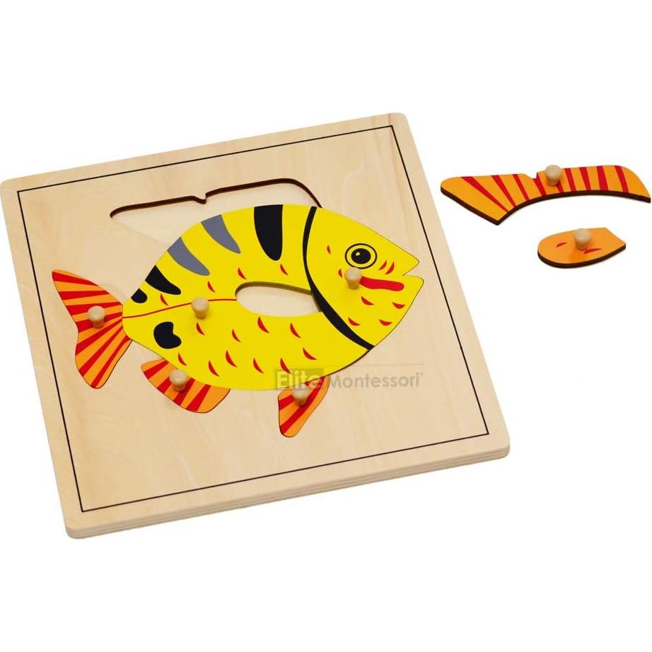 Rompecabezas de Pescado Montessori Elite 24x24 cm para Niños