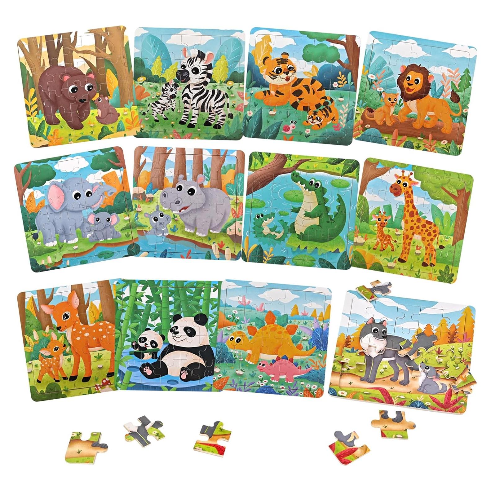 Rompecabezas de Madera Edutree 12 Piezas Animales 15.24 cm