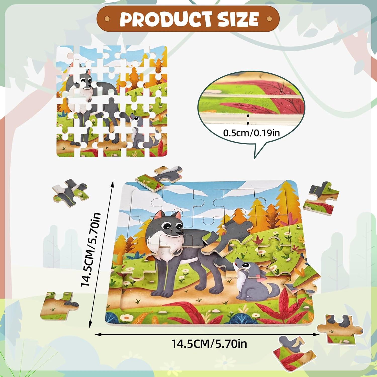 Rompecabezas de Madera Edutree 12 Piezas Animales 15.24 cm