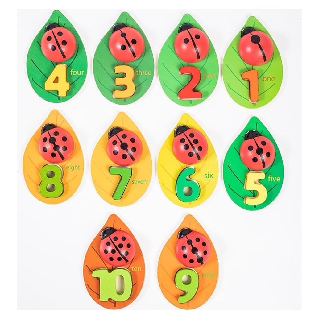 Rompecabezas de Conteo Montessori Langmeil - Juguete de Madera para Niños 2-5 Años