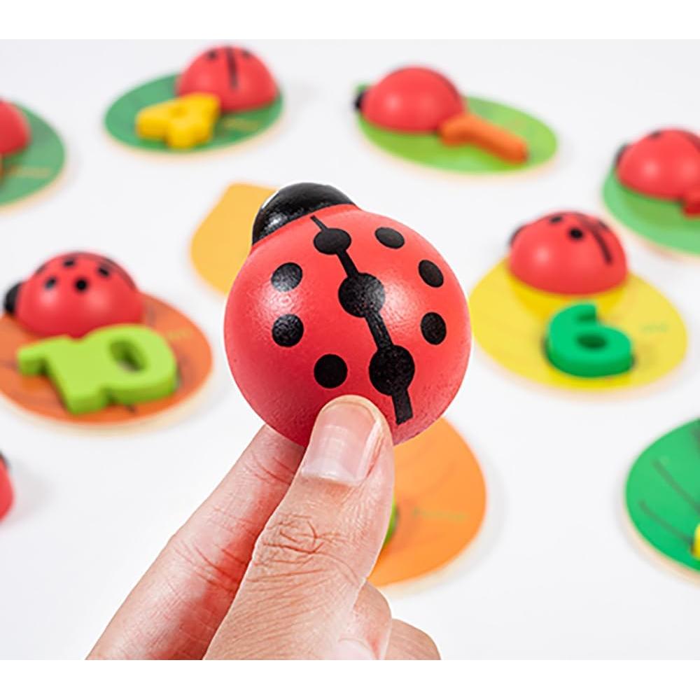 Rompecabezas de Conteo Montessori Langmeil - Juguete de Madera para Niños 2-5 Años