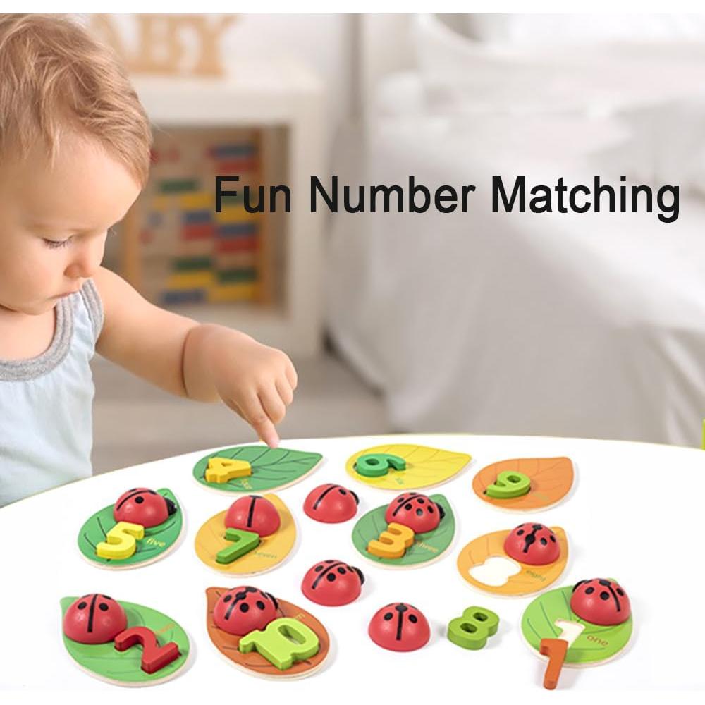 Rompecabezas de Conteo Montessori Langmeil - Juguete de Madera para Niños 2-5 Años