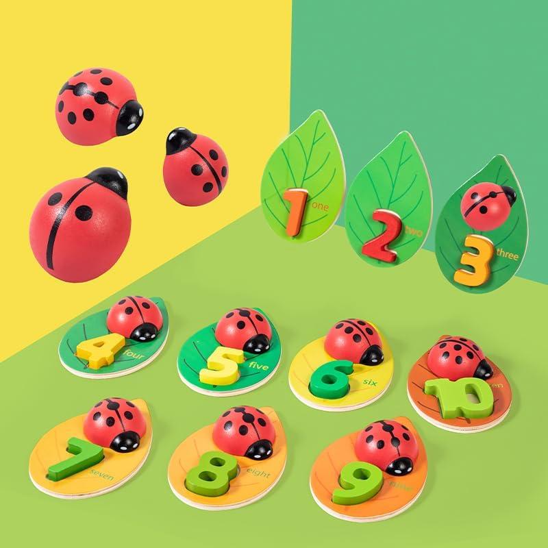 Rompecabezas de Conteo Montessori Langmeil - Juguete de Madera para Niños 2-5 Años