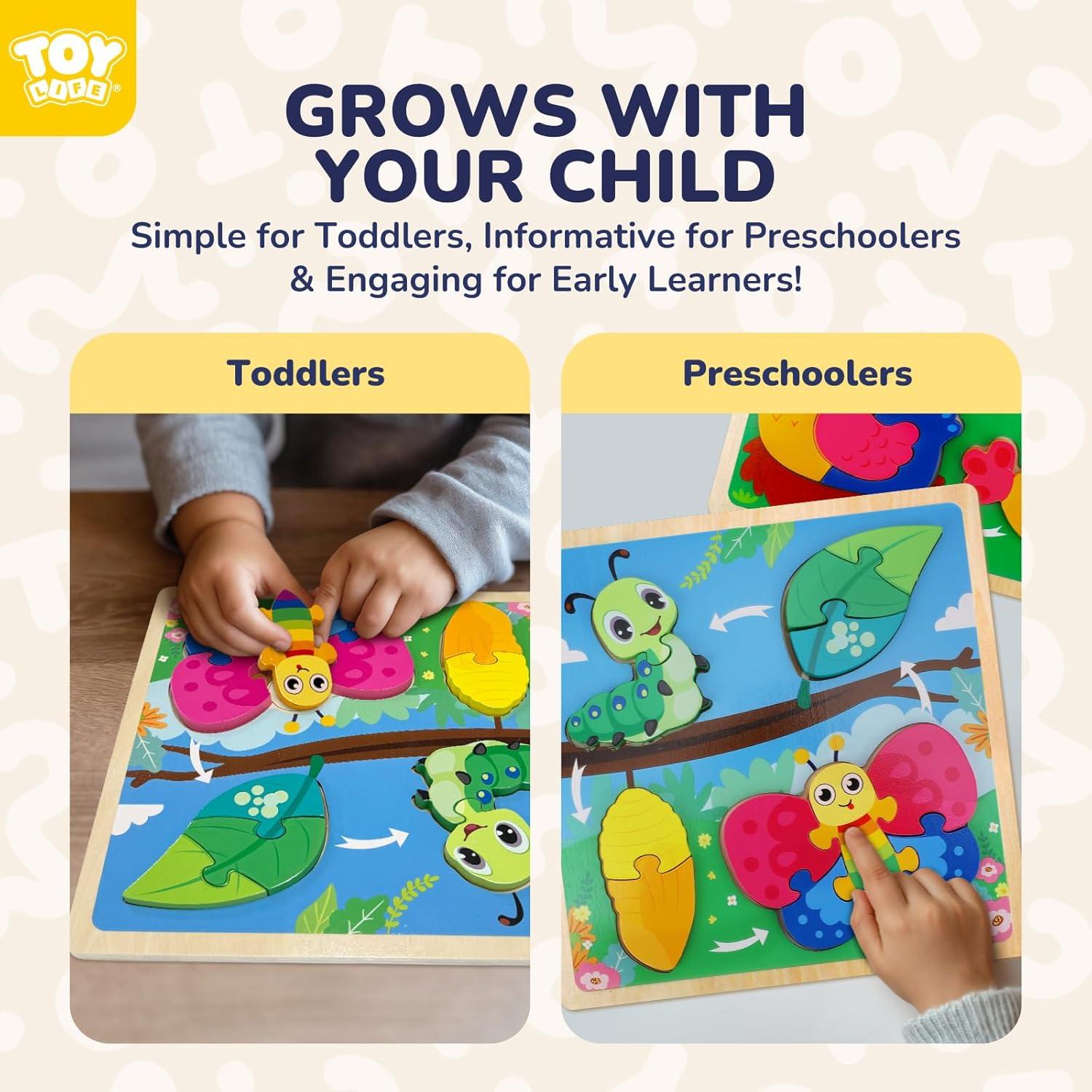 Rompecabezas de Madera TOY Life para Niños 2-4 Años - 4 Piezas