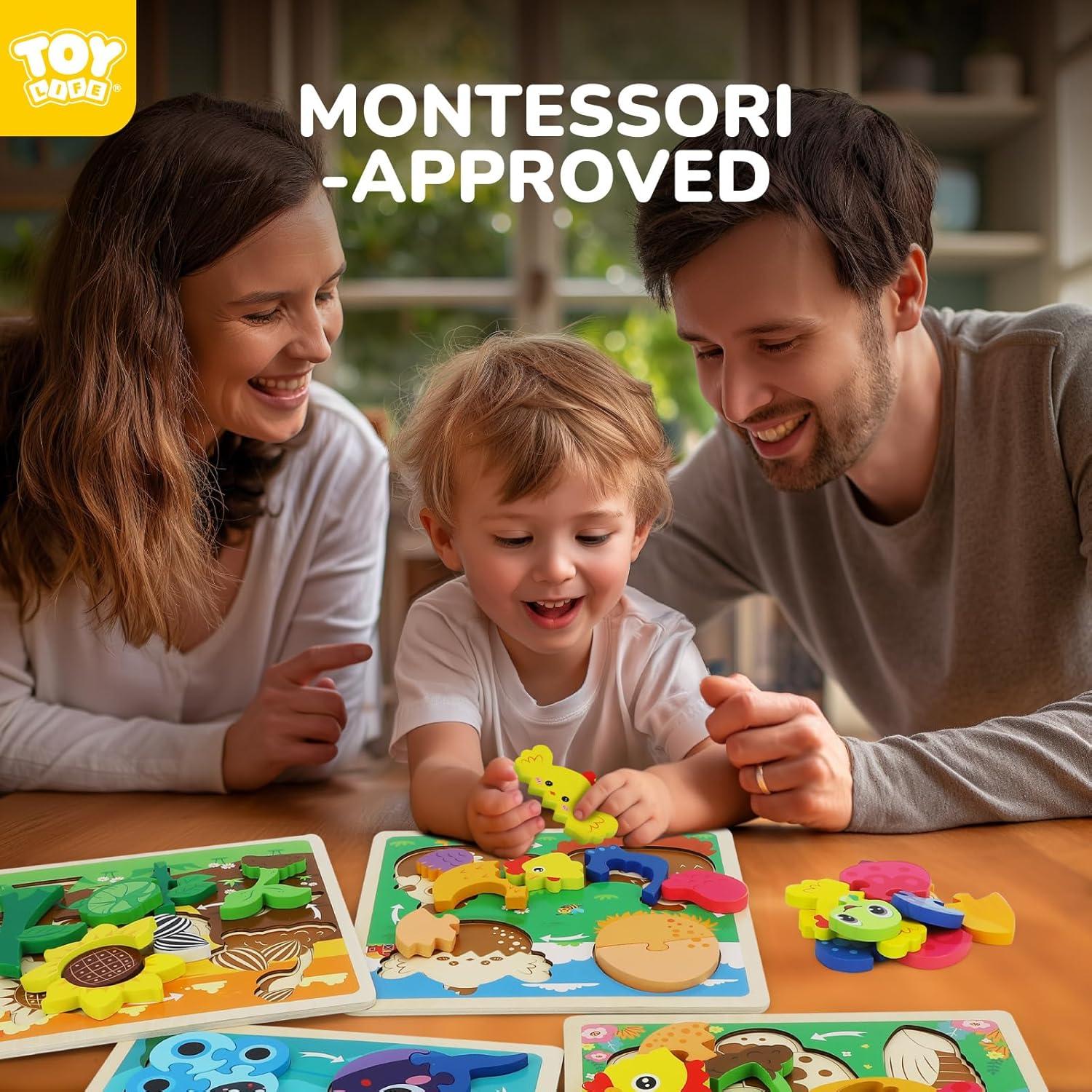 Rompecabezas de Madera TOY Life para Niños 2-4 Años - 4 Piezas