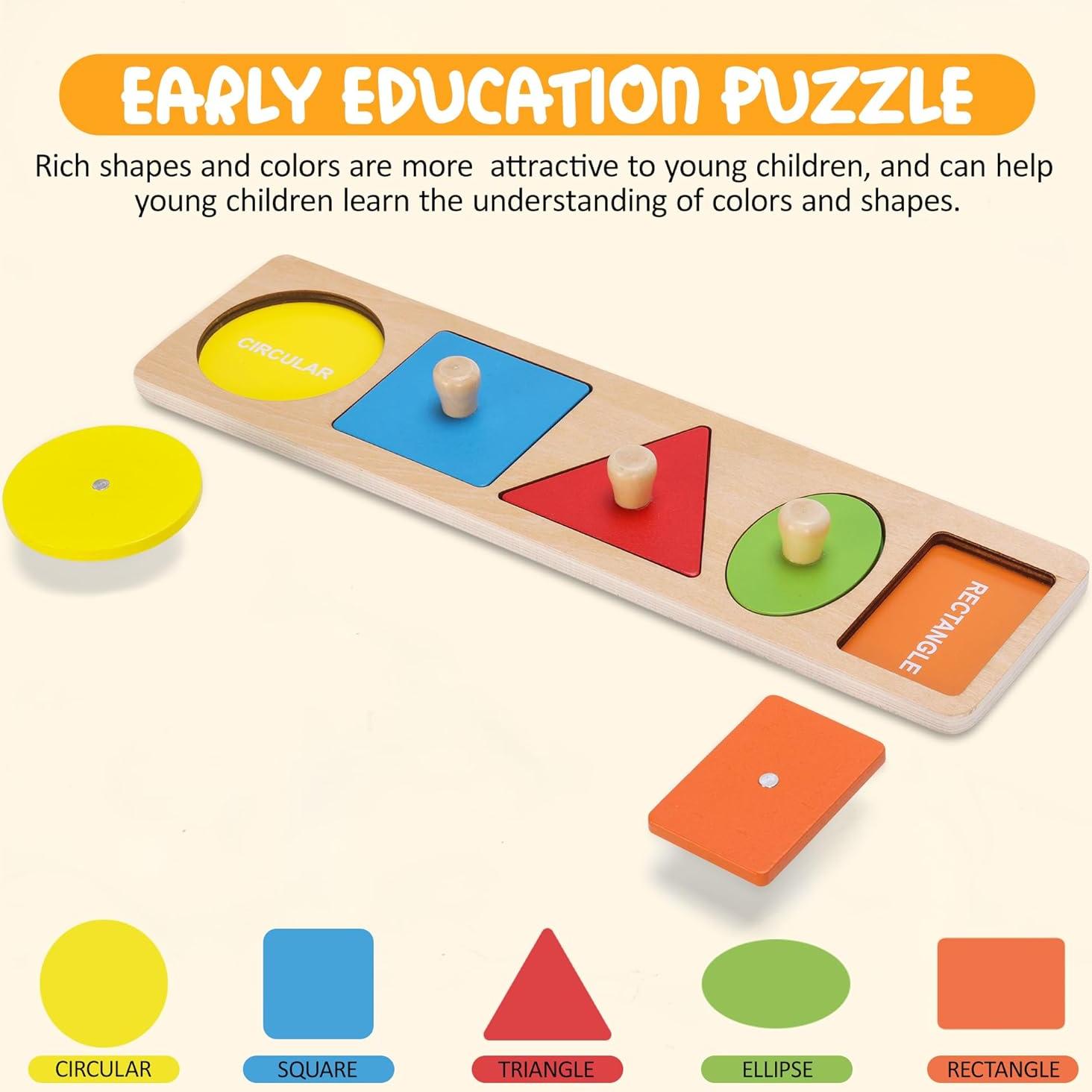 Rompecabezas de Madera Montessori NIUEVLRS 25.4x10.2cm para Niños